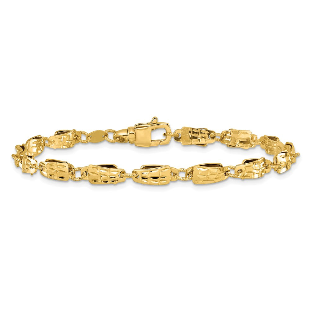 14K Yellow Gold Polished Fancy Link Bracelet