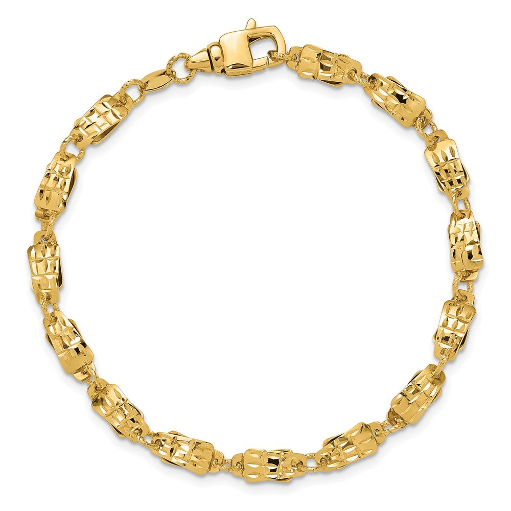 14K Yellow Gold Polished Fancy Link Bracelet