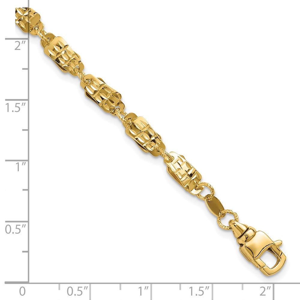 14K Yellow Gold Polished Fancy Link Bracelet