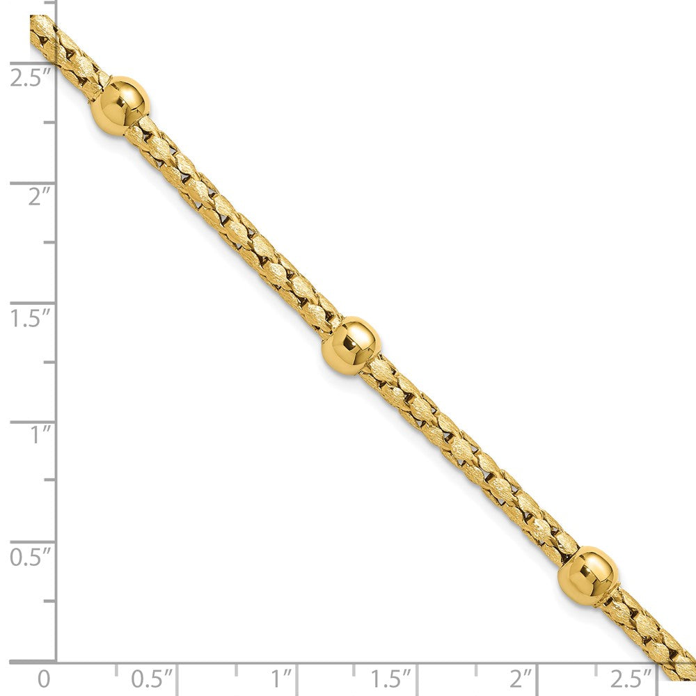 14K Yellow Gold Polished And Satin Braided Bracelet