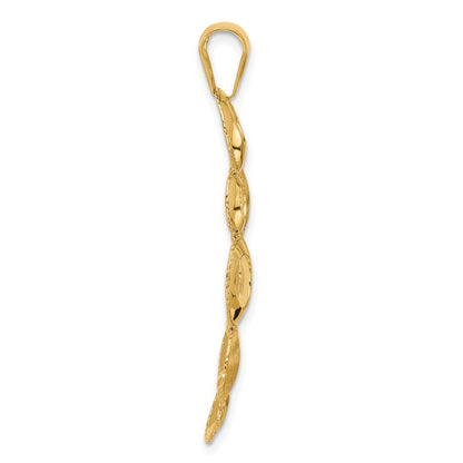 14K Yellow Gold Leslie'S' Polished And Satin Circles Pendant