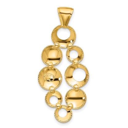 14K Yellow Gold Leslie'S' Polished And Satin Circles Pendant