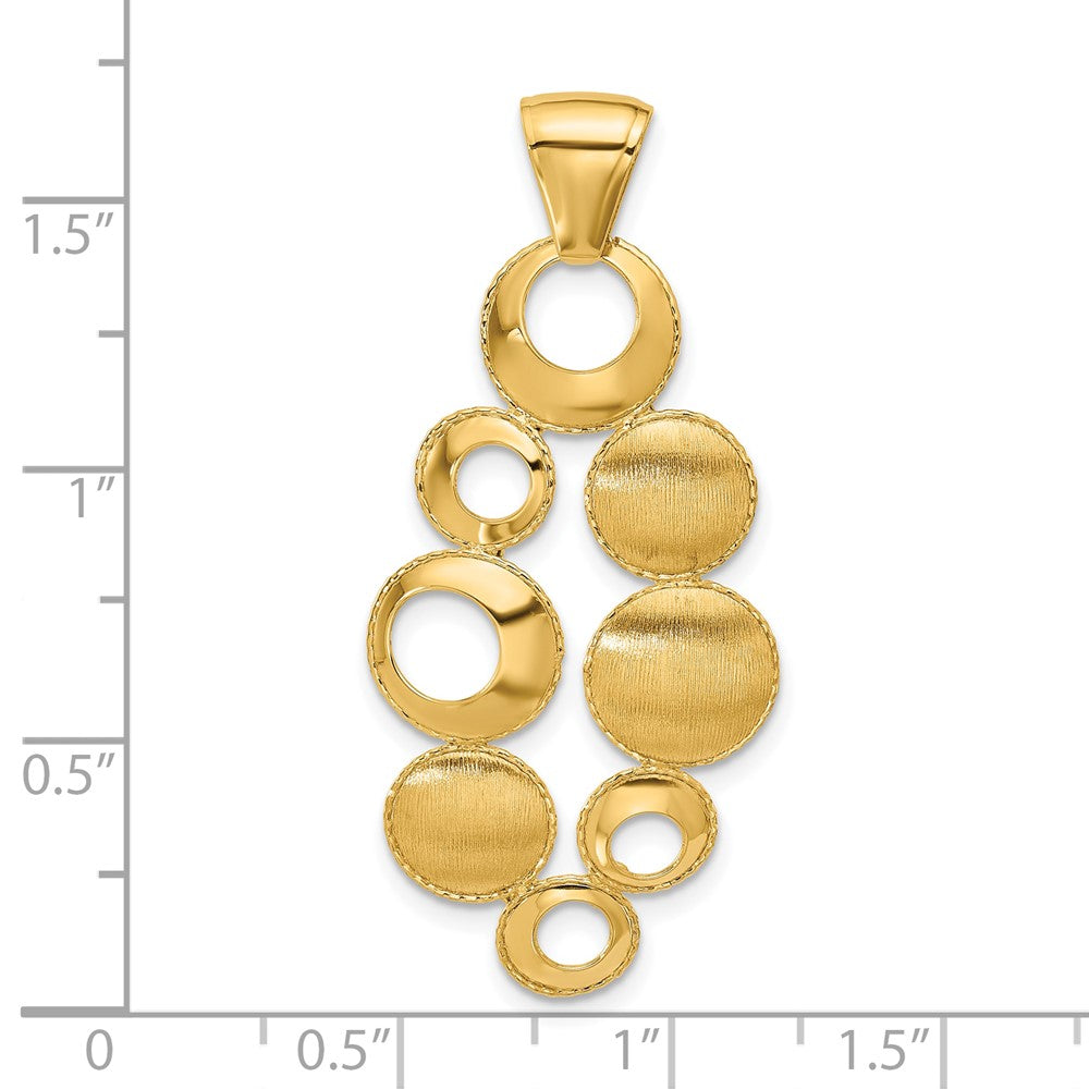14K Yellow Gold Leslie'S' Polished And Satin Circles Pendant