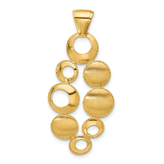 14K Yellow Gold Leslie'S' Polished And Satin Circles Pendant