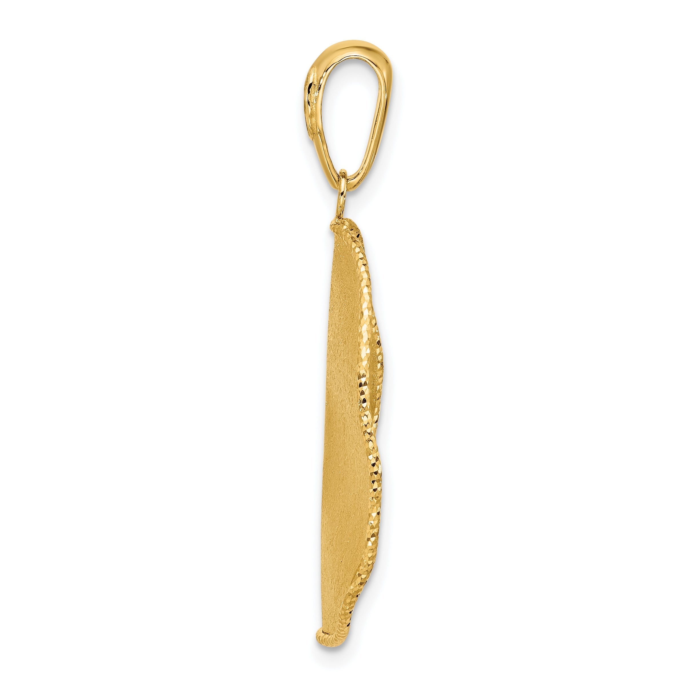 14K Two Tone Polished And Satin Teardrop Pendant