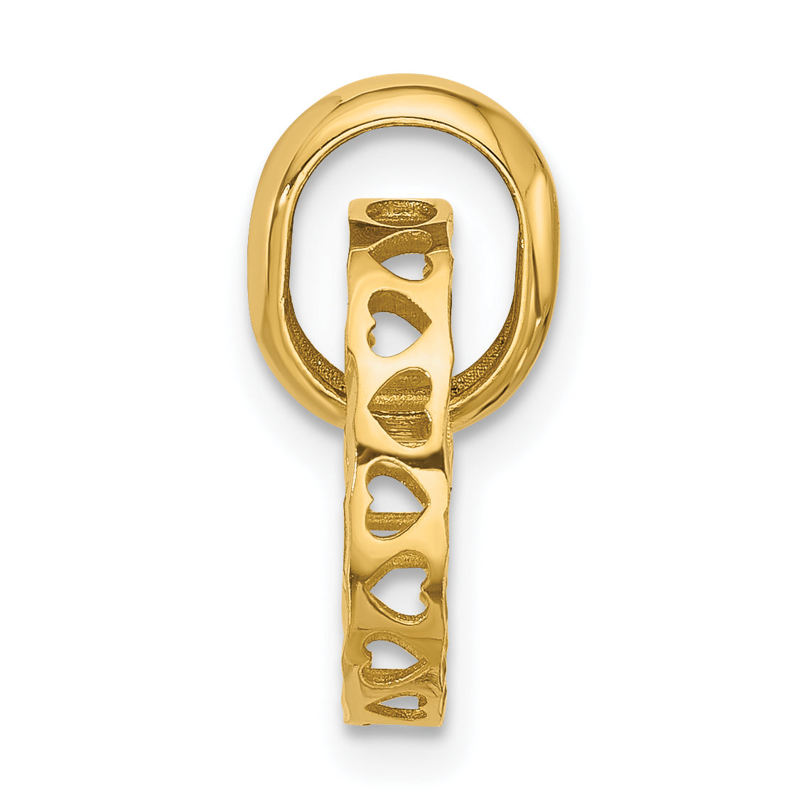 14K Yellow Gold Polished And Diamond Cut Circle Pendant