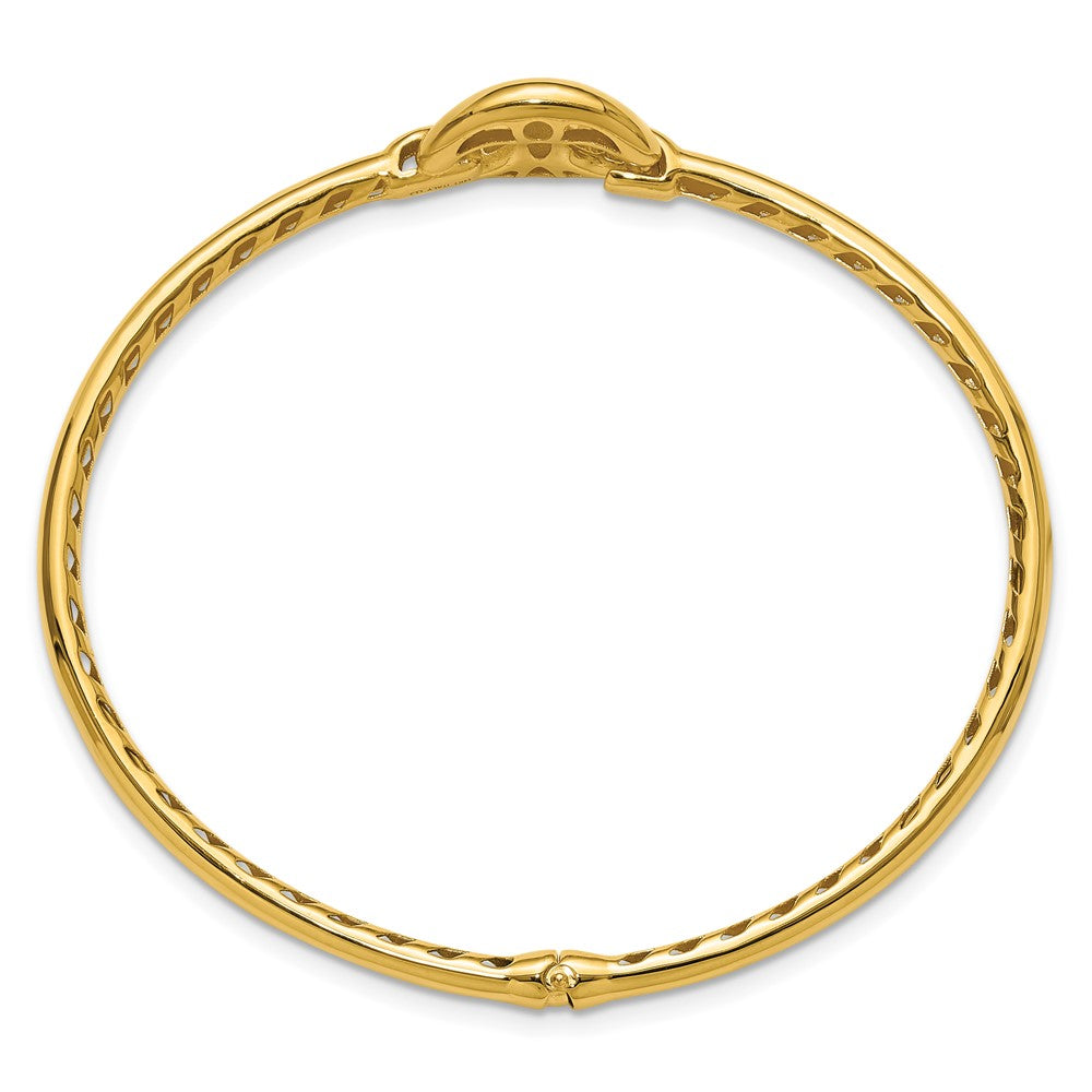 14K Yellow Gold Polished Hollow Hinged Bangle