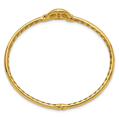 14K Yellow Gold Polished Hollow Hinged Bangle