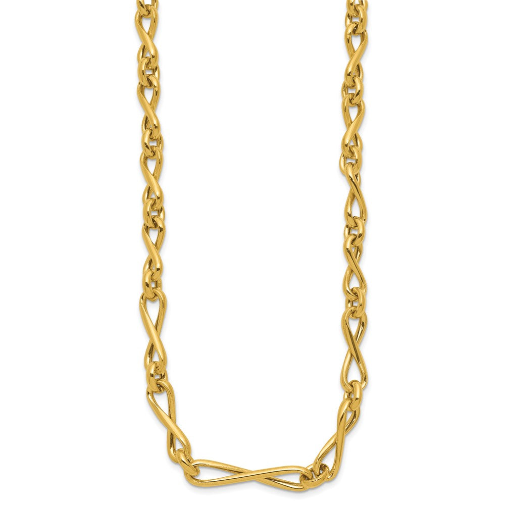 14K Yellow Gold Polished Fancy Twisted Link Infinity Necklace