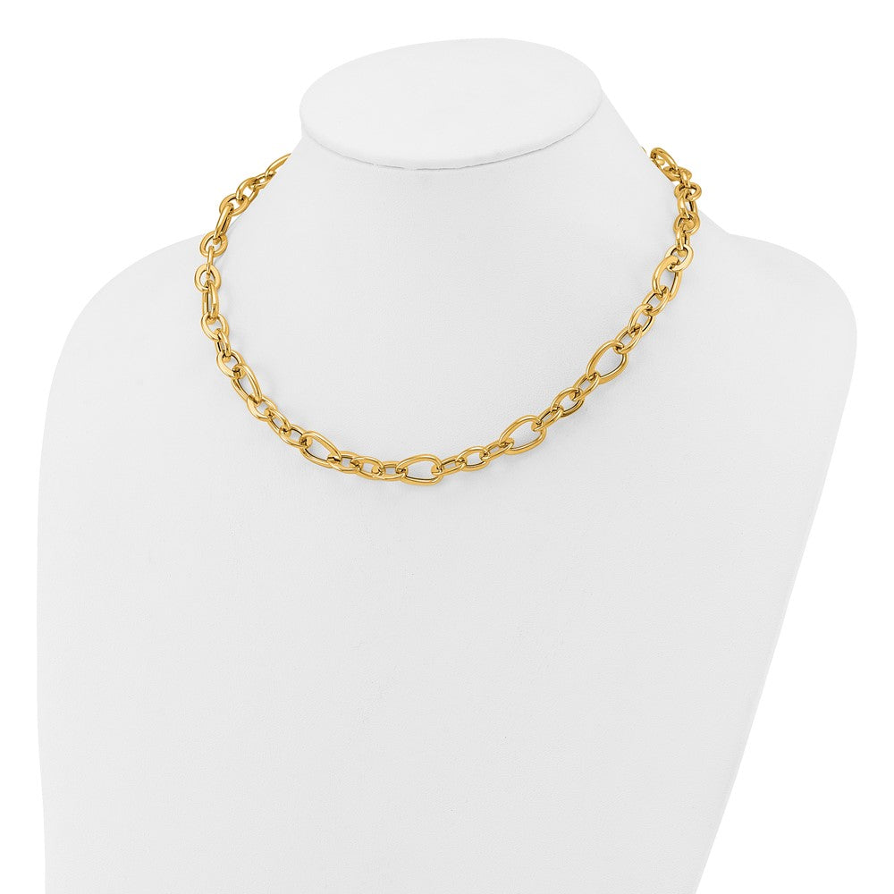 14K Yellow Gold Polished Fancy Link Necklace