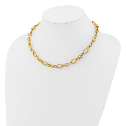 14K Yellow Gold Polished Fancy Link Necklace