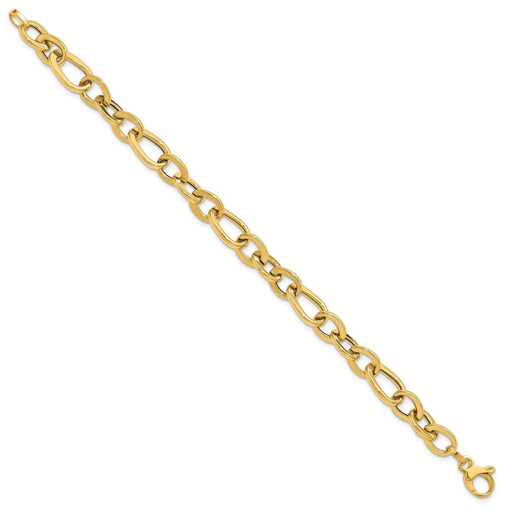 14K Yellow Gold Polished Fancy Link Bracelet