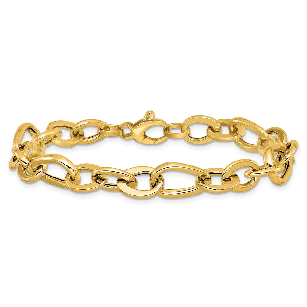 14K Yellow Gold Polished Fancy Link Bracelet