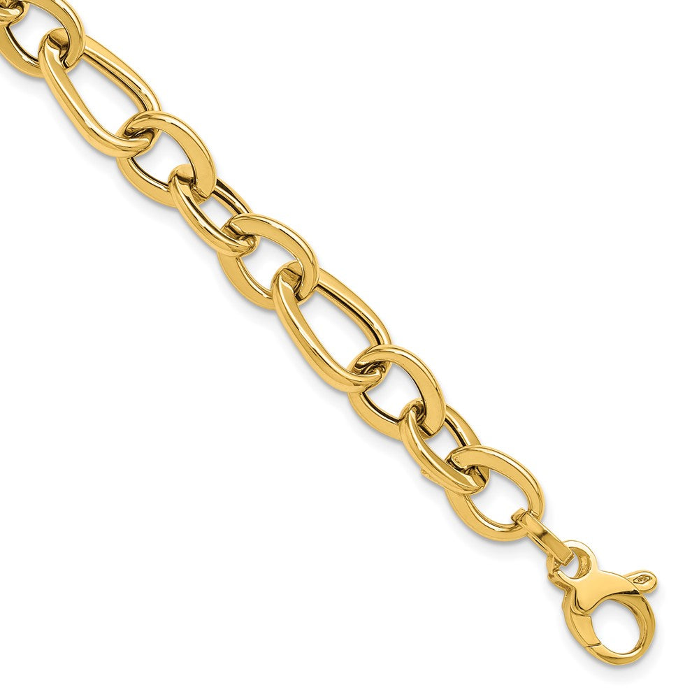 14K Yellow Gold Polished Fancy Link Bracelet