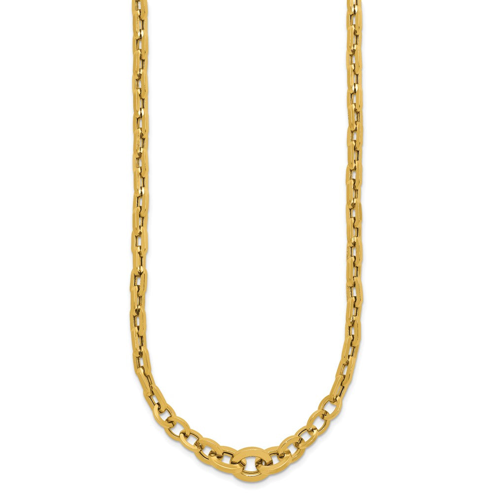 14K Yellow Gold Polished Fancy Graduated Link Necklace