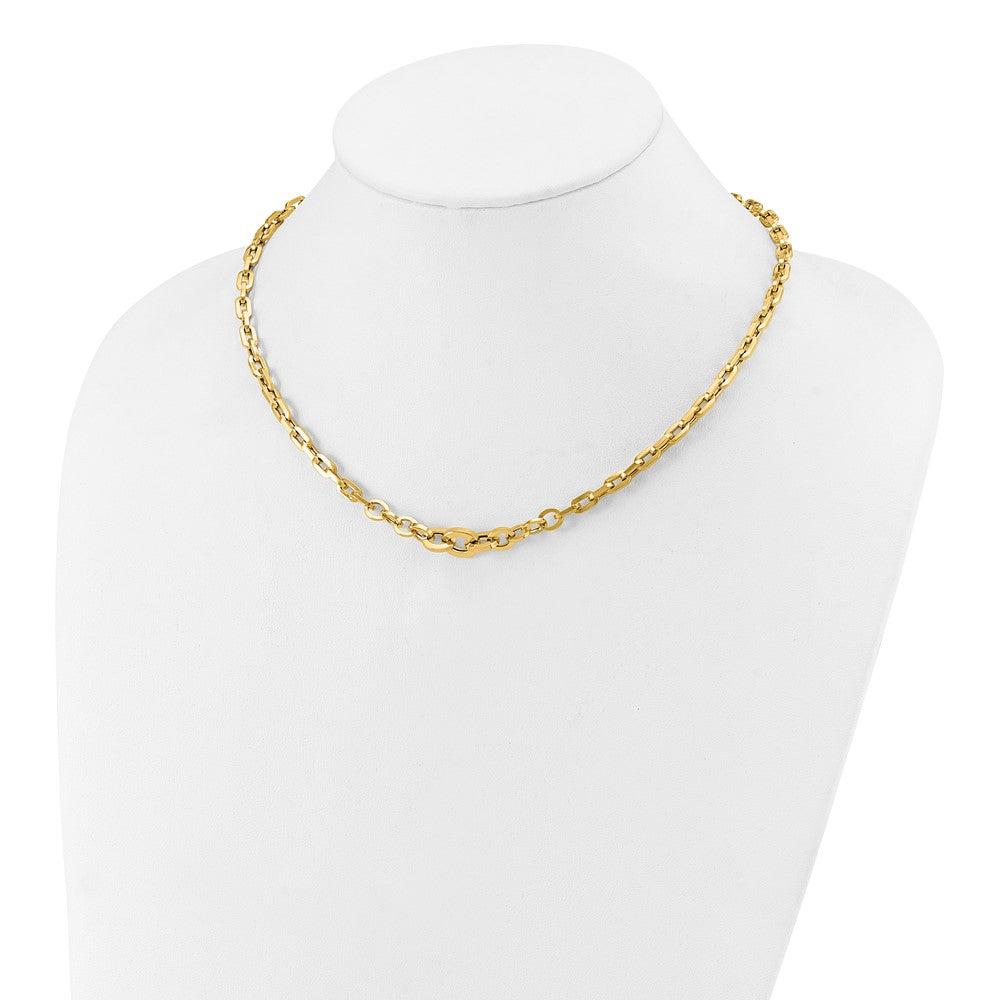 14K Yellow Gold Polished Fancy Graduated Link Necklace