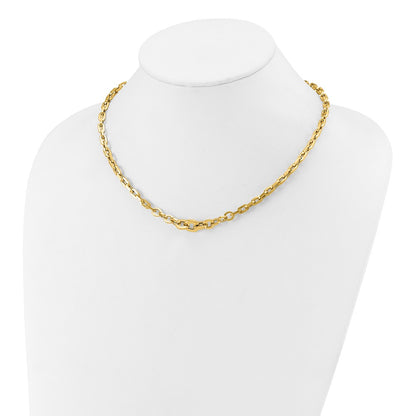14K Yellow Gold Polished Fancy Graduated Link Necklace