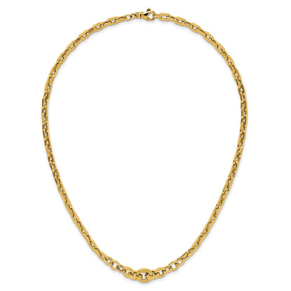 14K Yellow Gold Polished Fancy Graduated Link Necklace