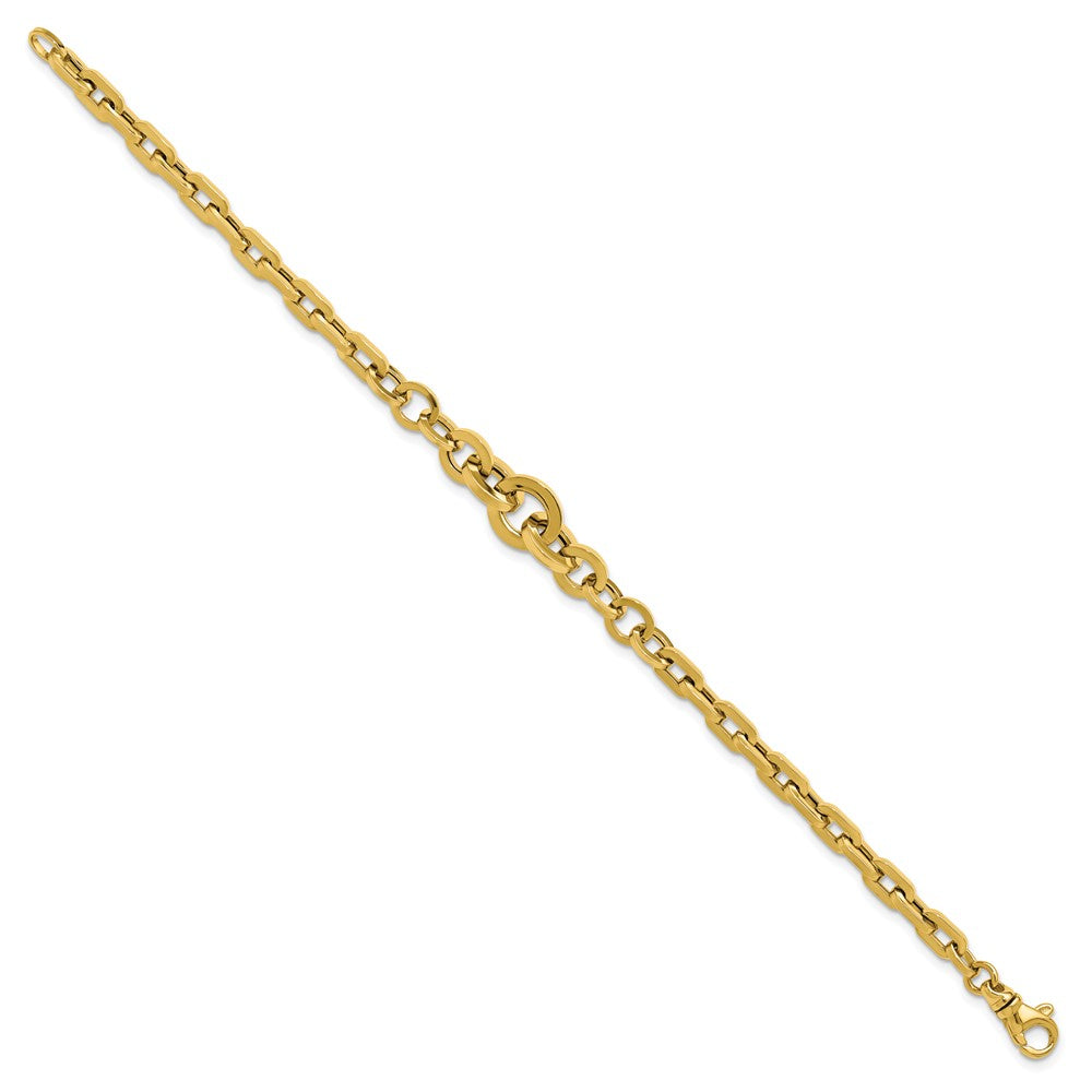 14K Yellow Gold Polished Fancy Graduated Link Bracelet