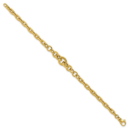 14K Yellow Gold Polished Fancy Graduated Link Bracelet