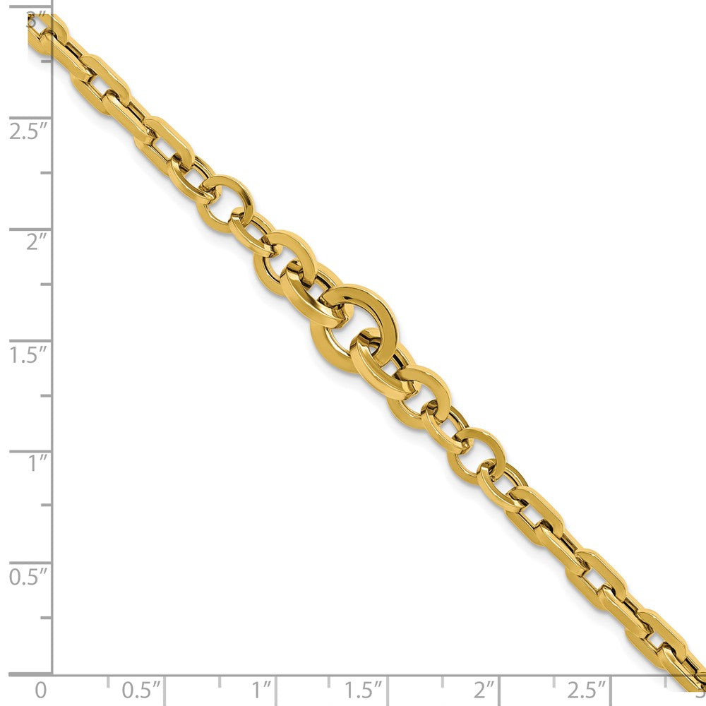 14K Yellow Gold Polished Fancy Graduated Link Bracelet