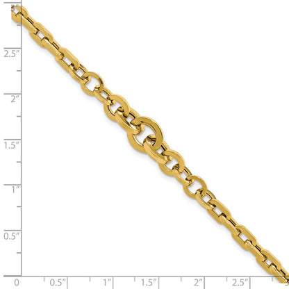 14K Yellow Gold Polished Fancy Graduated Link Bracelet