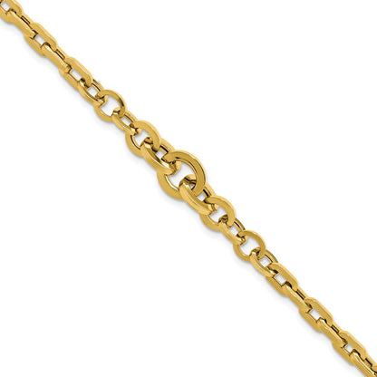 14K Yellow Gold Polished Fancy Graduated Link Bracelet