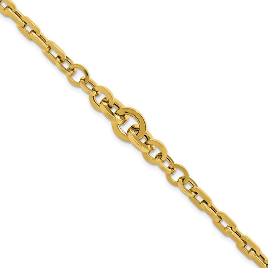14K Yellow Gold Polished Fancy Graduated Link Bracelet