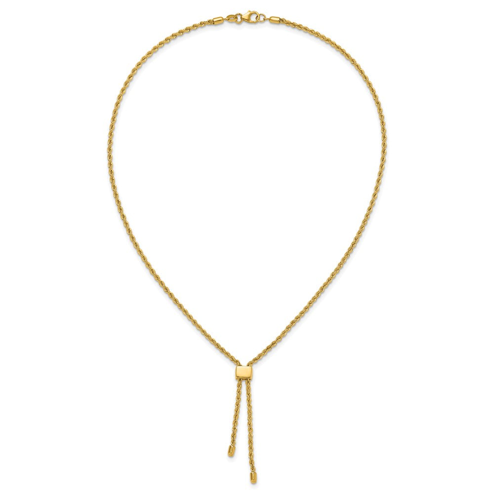 14K Yellow Gold Polished/Dia Cut Fancy Rope Adj. Up To 19In Necklace