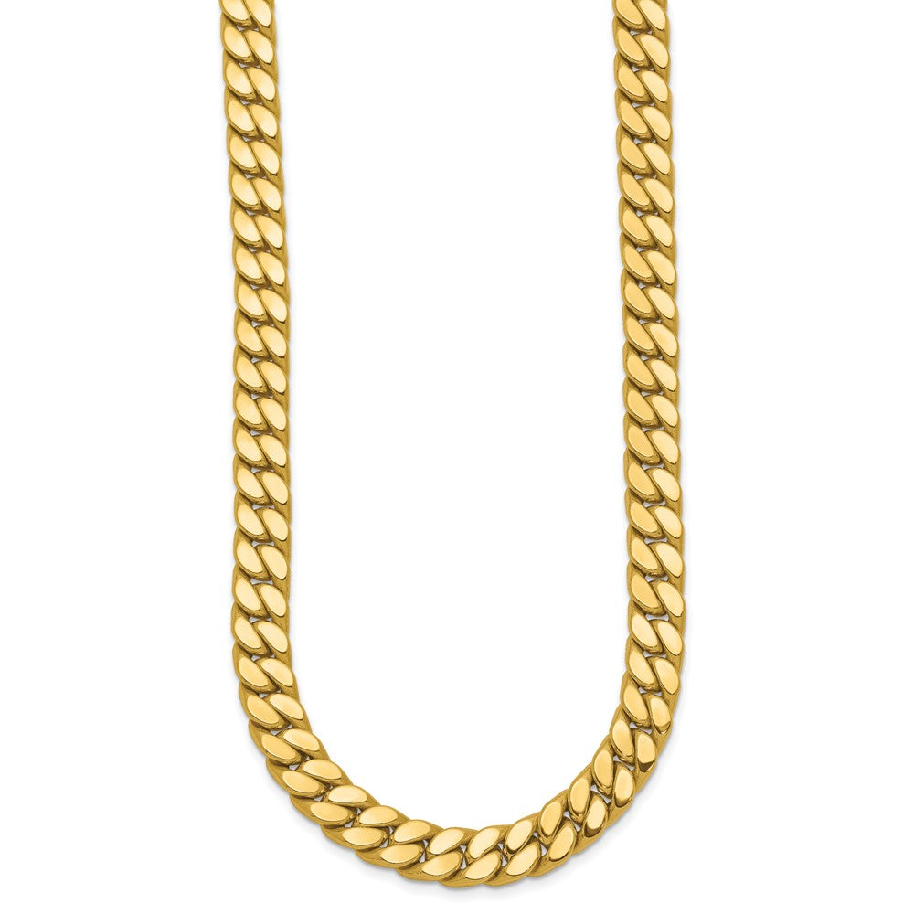 14K Two Tone Cz Polished Fancy Curb Necklace