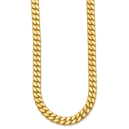 14K Two Tone Cz Polished Fancy Curb Necklace