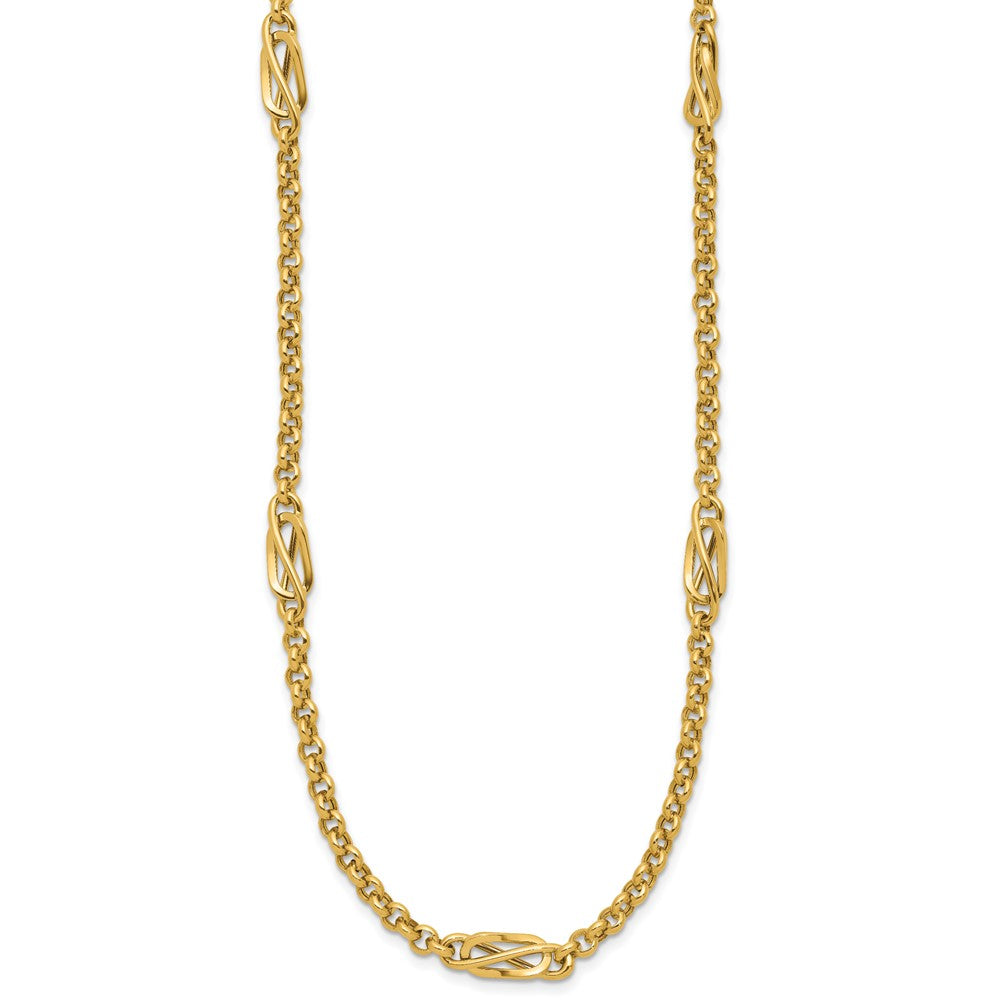 14K Yellow Gold Polished Fancy Link Necklace