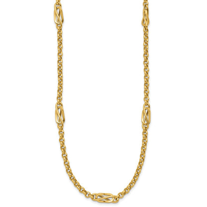 14K Yellow Gold Polished Fancy Link Necklace