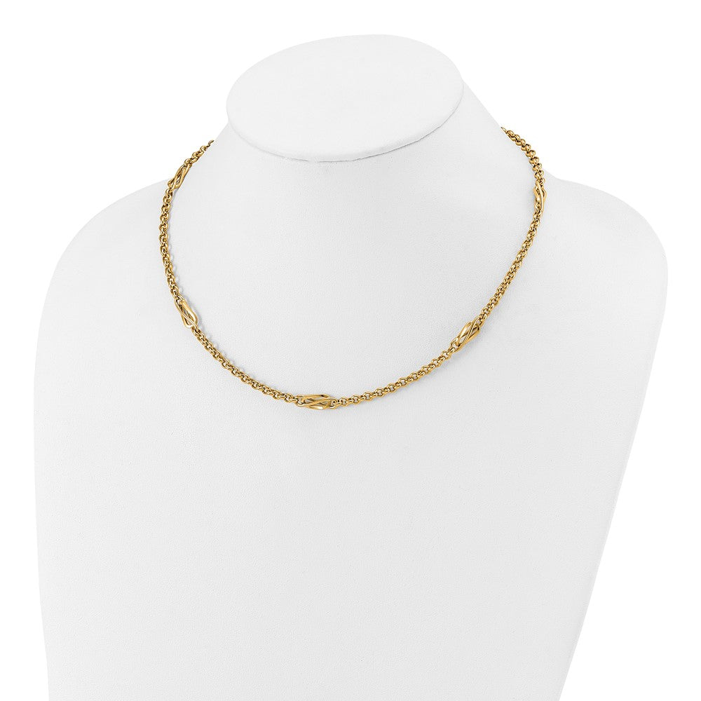 14K Yellow Gold Polished Fancy Link Necklace