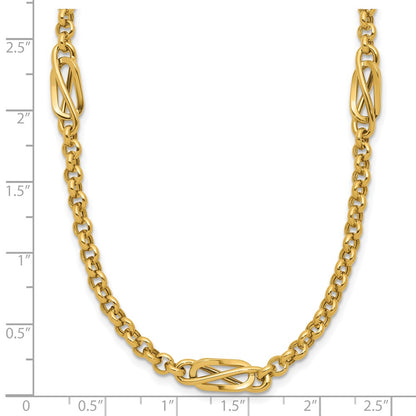 14K Yellow Gold Polished Fancy Link Necklace