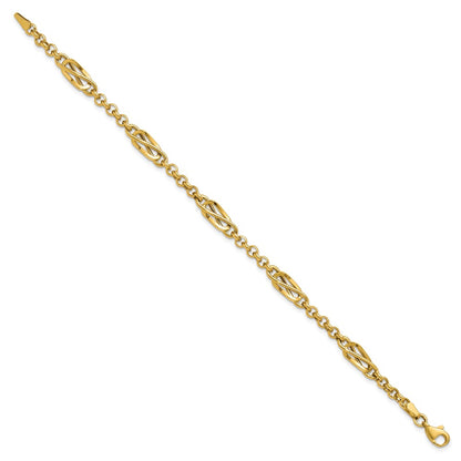 14K Yellow Gold Polished Fancy Link Bracelet