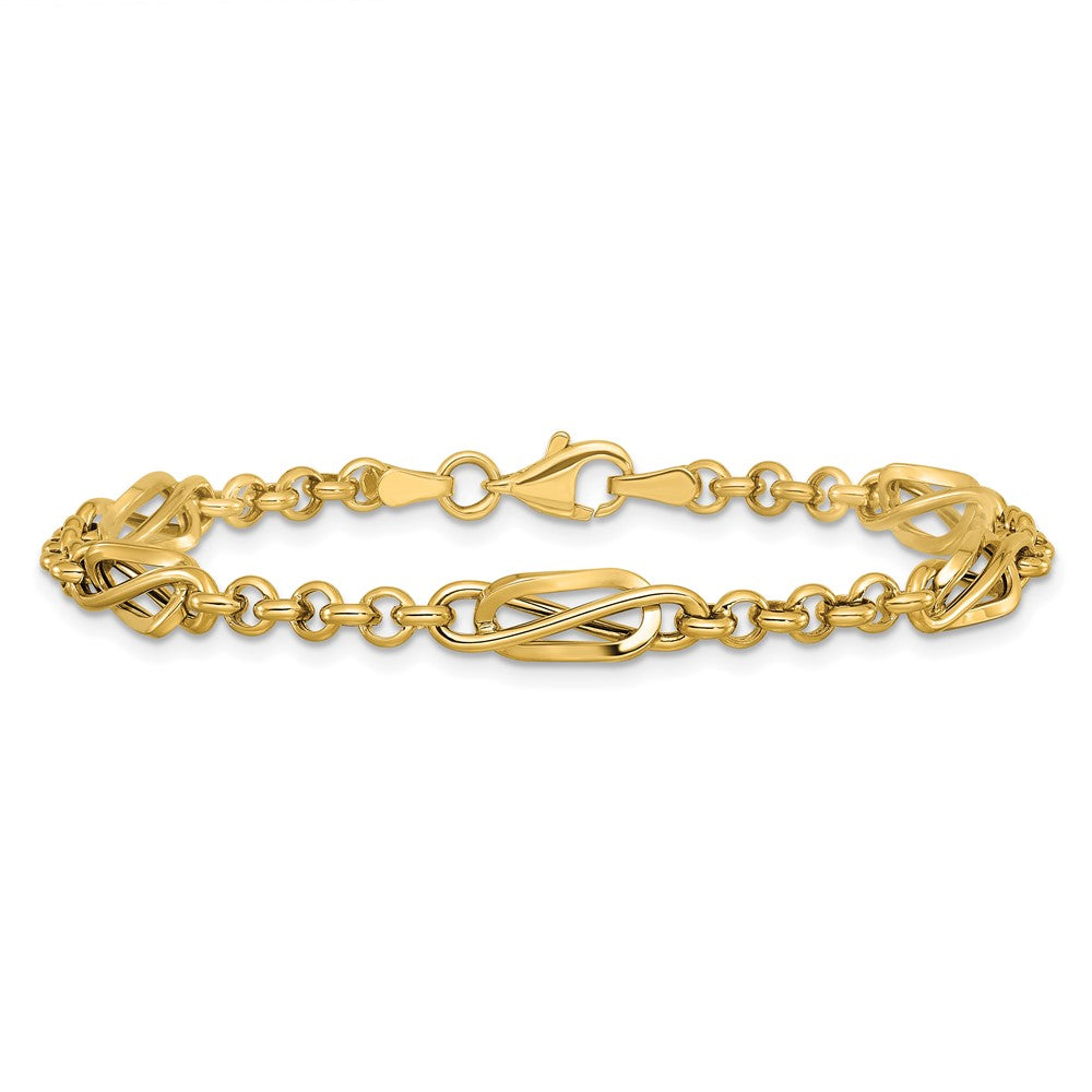 14K Yellow Gold Polished Fancy Link Bracelet