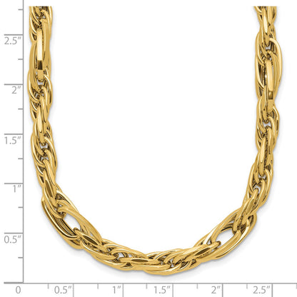 14K Yellow Gold Polished Fancy Link Necklace