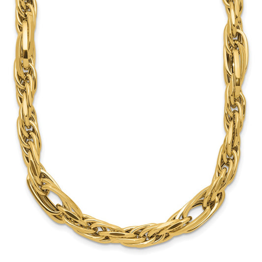 14K Yellow Gold Polished Fancy Link Necklace