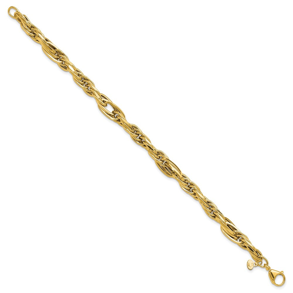 14K Yellow Gold Polished Fancy Link Bracelet