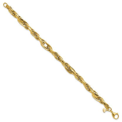 14K Yellow Gold Polished Fancy Link Bracelet