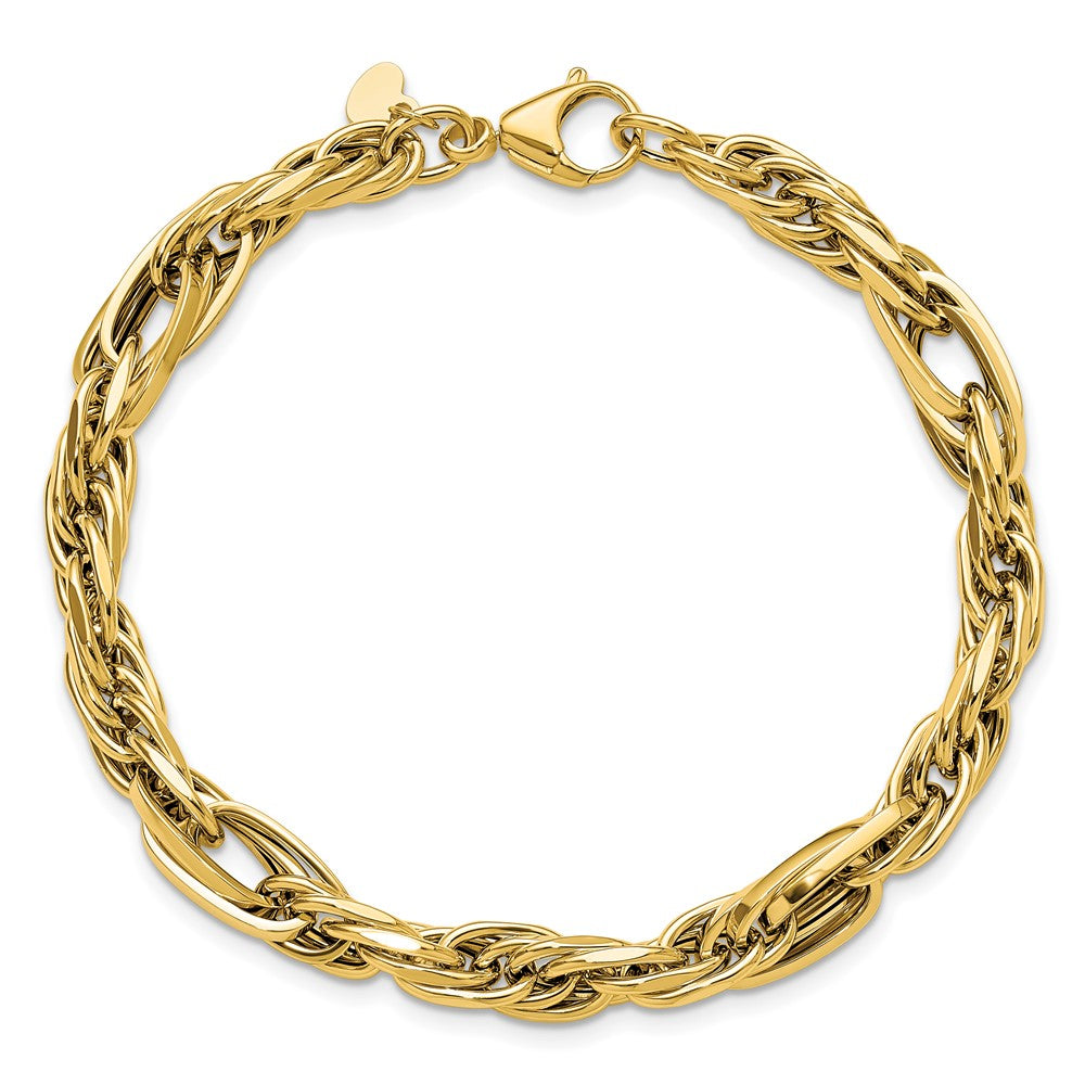 14K Yellow Gold Polished Fancy Link Bracelet