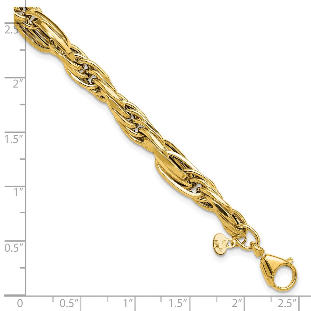 14K Yellow Gold Polished Fancy Link Bracelet