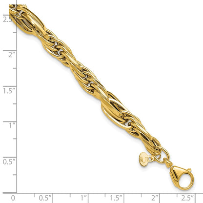 14K Yellow Gold Polished Fancy Link Bracelet