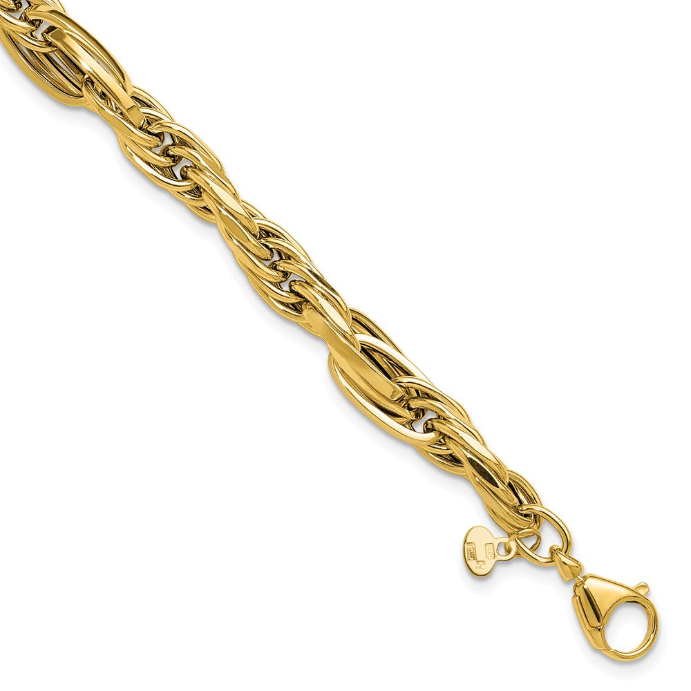 14K Yellow Gold Polished Fancy Link Bracelet