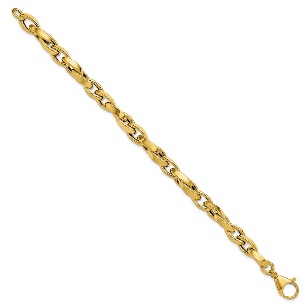 14K Yellow Gold Polished Fancy Twisted Link Bracelet
