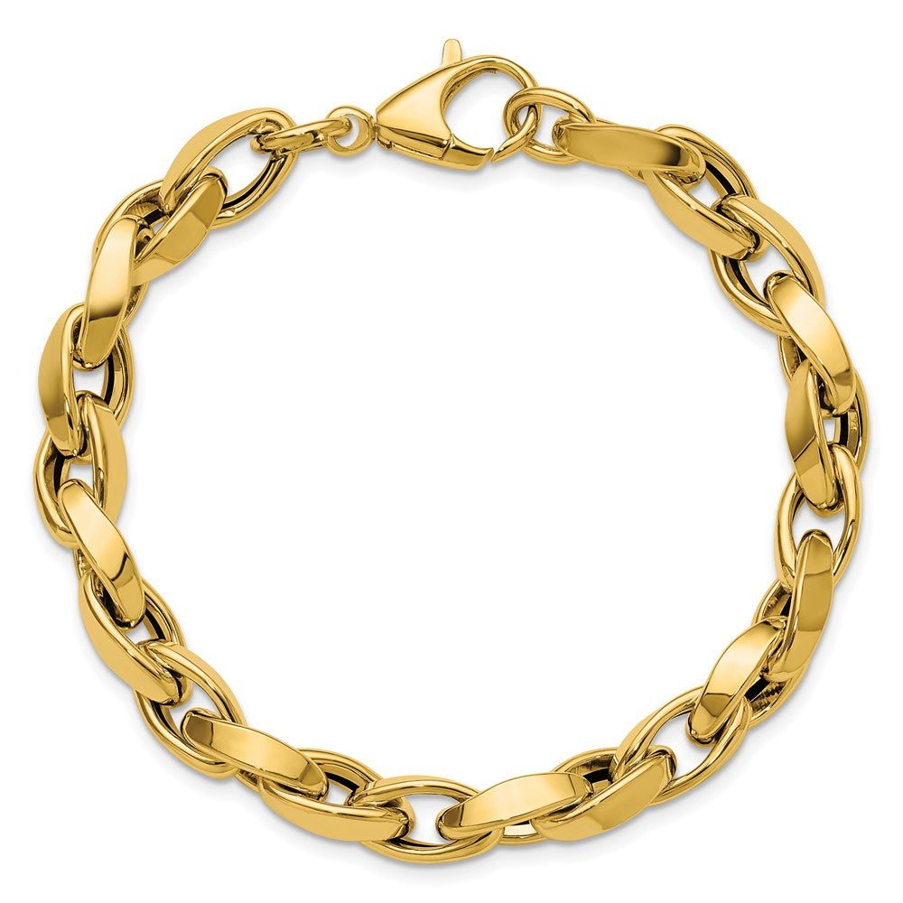 14K Yellow Gold Polished Fancy Twisted Link Bracelet
