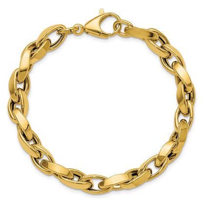 14K Yellow Gold Polished Fancy Twisted Link Bracelet