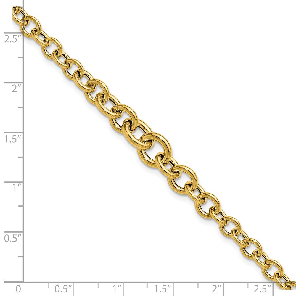14K Yellow Gold Polished Fancy Graduated Circle Link Bracelet