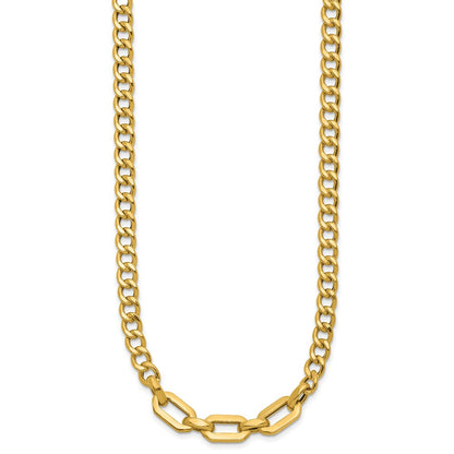 14K Yellow Gold Polished Fancy Link Necklace